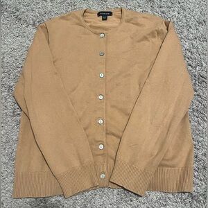 Lands' End Camel Button-Up Women's Cardigan